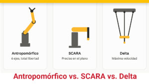Comparativa robot antropomórfico SCARA y Delta